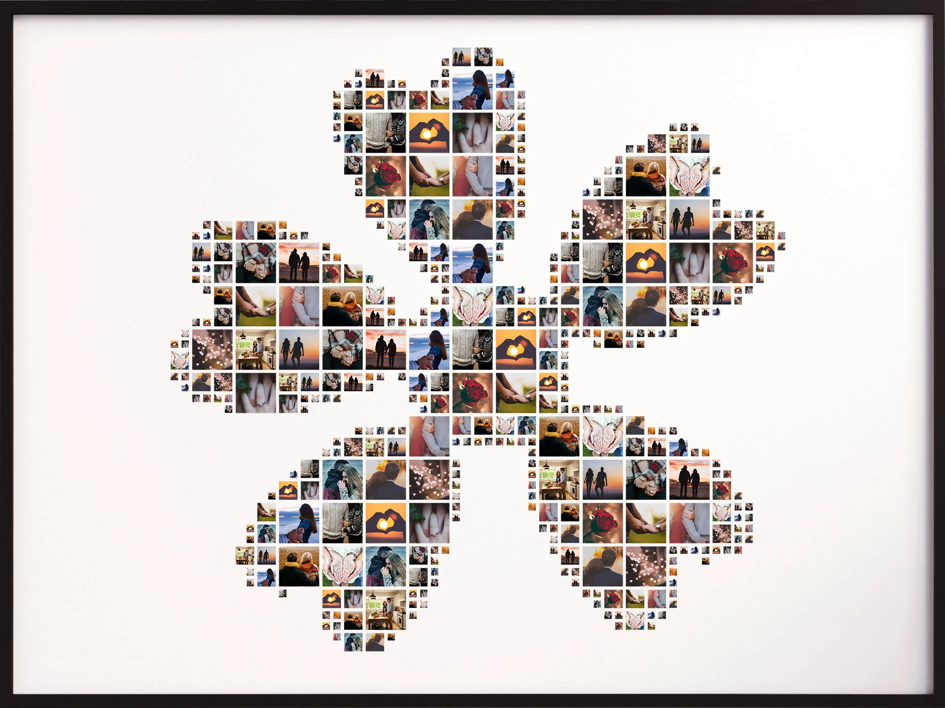 A beautiful flower shape photo collage, perfect for nature lovers or as a memorial tribute.
