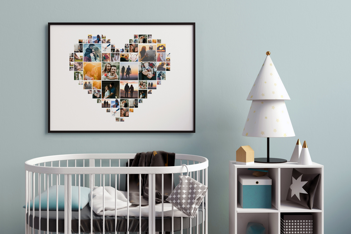 Create a heart shape collage in less than 1 minute using Phinsh Collage Maker. This love photo collage is an optimal personalized gift idea.