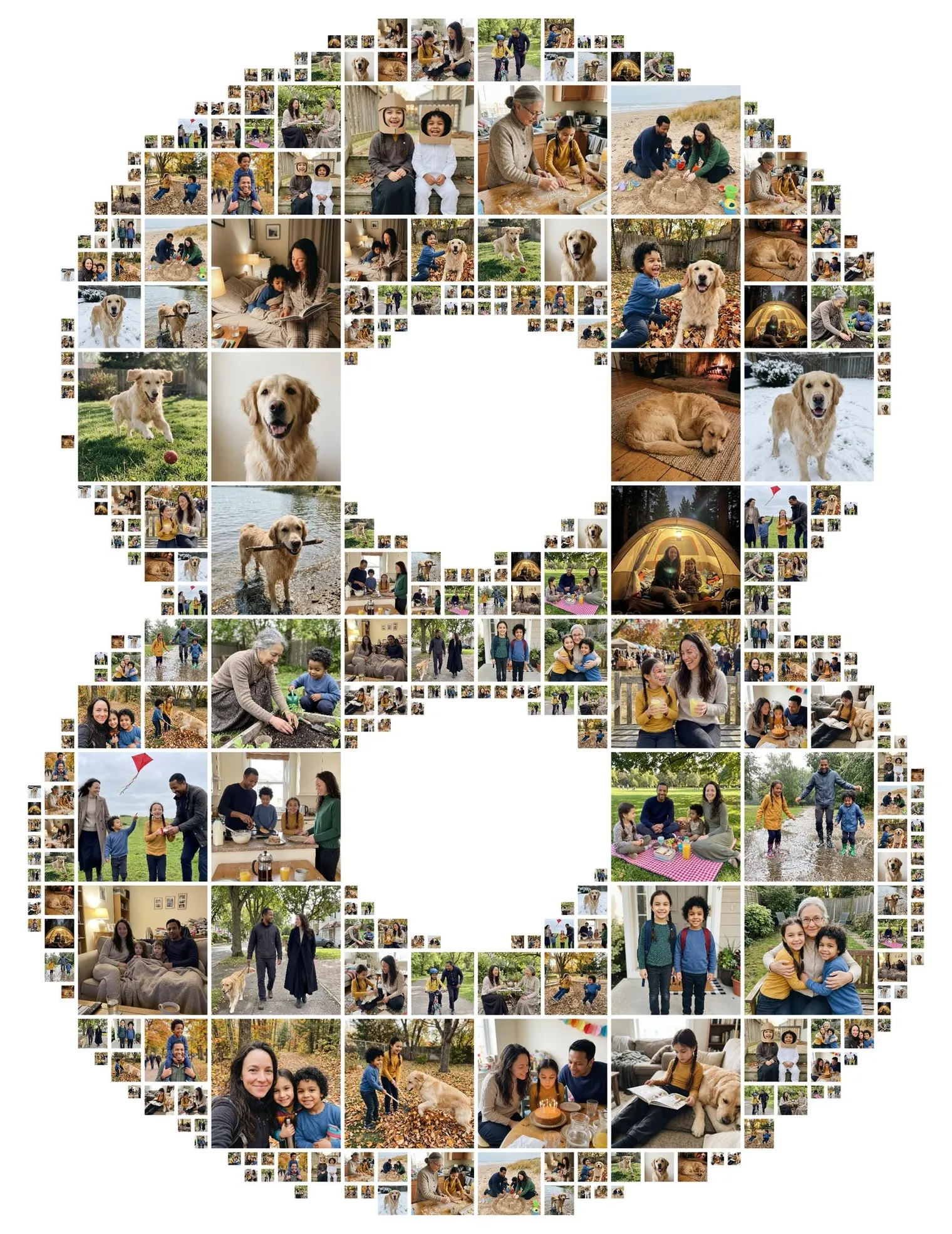 Number 8 photo collage filled with a girl's birthday and family photos